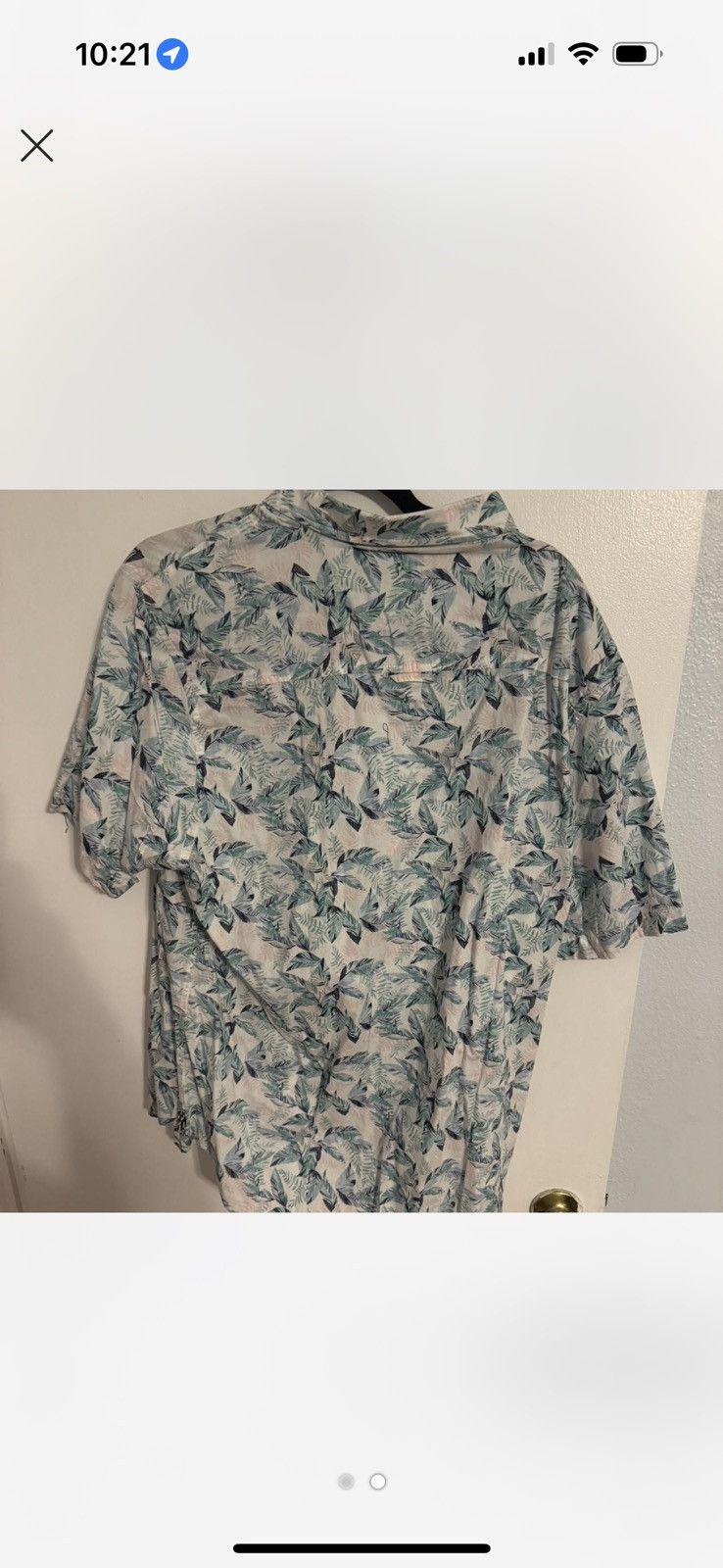 Other White and green short sleeve button up shirt #HawaiianShirt Size US XXL / EU 58 / 5 - 2 Thumbnail