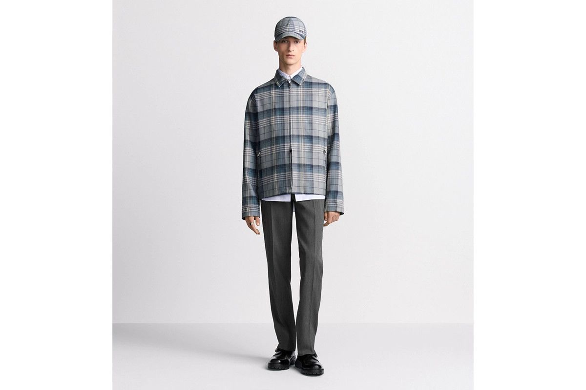 Dior o1bcso1str0326 Checkered Zipped Shirt in Grey Size US M / EU 48-50 / 2 - 4 Thumbnail