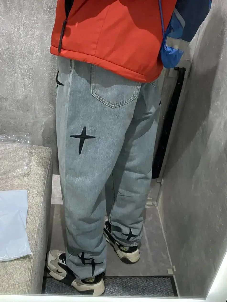 Japanese Brand Casual Loose Streetwear Cross Jeans Pants Trousers y2k Size US 32 / EU 48 - 6 Thumbnail