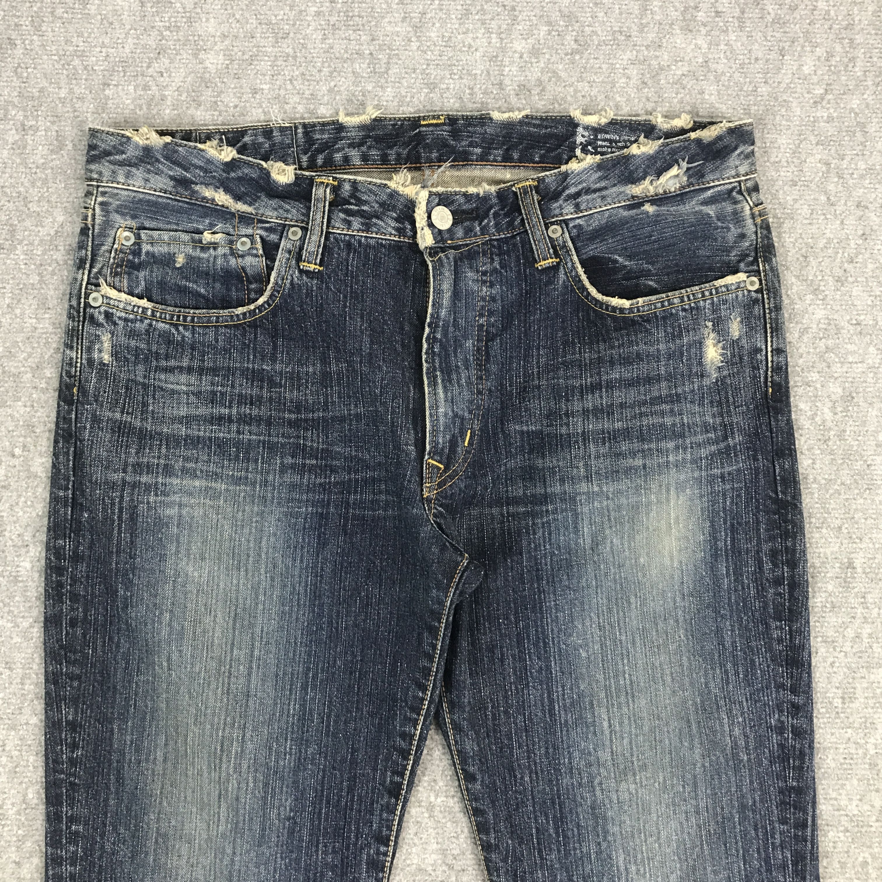 Edwin × Japanese Brand FLARE EDWIN JAPAN DISTRESSED BOOTCUT DENIM JEANS Size US 34 / EU 50 - 3 Thumbnail