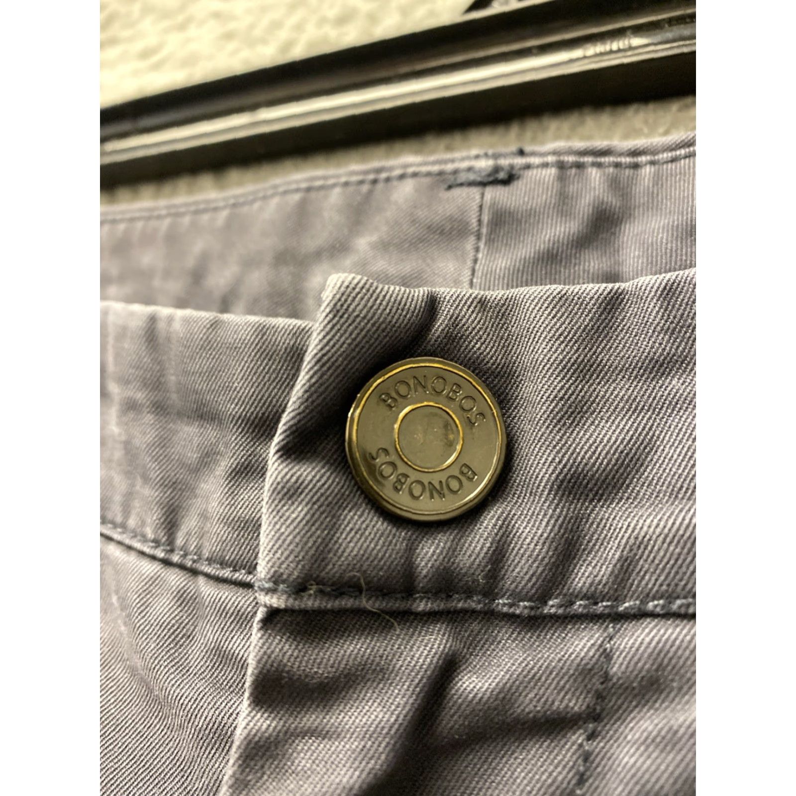 Bonobos BONOBOS Slim Taper Chino Pants Men 30x32 Gray Cotton Blend Zip Flat Front Regular Inseam 32 Mens Golf Style Size US 30 / EU 46 - 3 Thumbnail