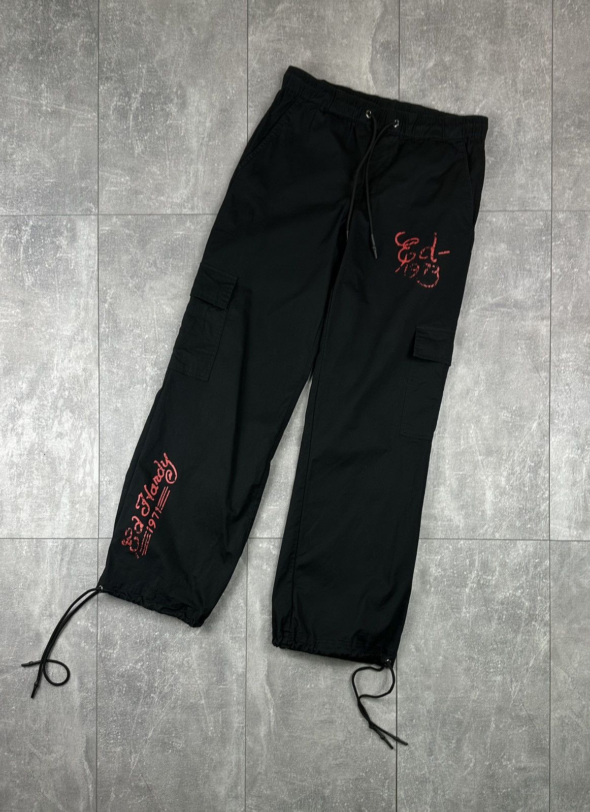 Ed Hardy Ed-Hardy Dragon Logo Baggy Parachute Pants Y2K Size US 30 / EU 46 - 6 Thumbnail