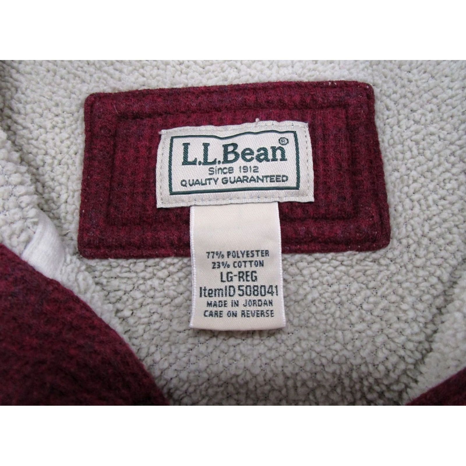 Vintage LL Bean Hoodie Womens Size L Katahdin Iron Works Waffle Fleece Pullover Red Size L / US 10 / IT 46 - 2 Thumbnail