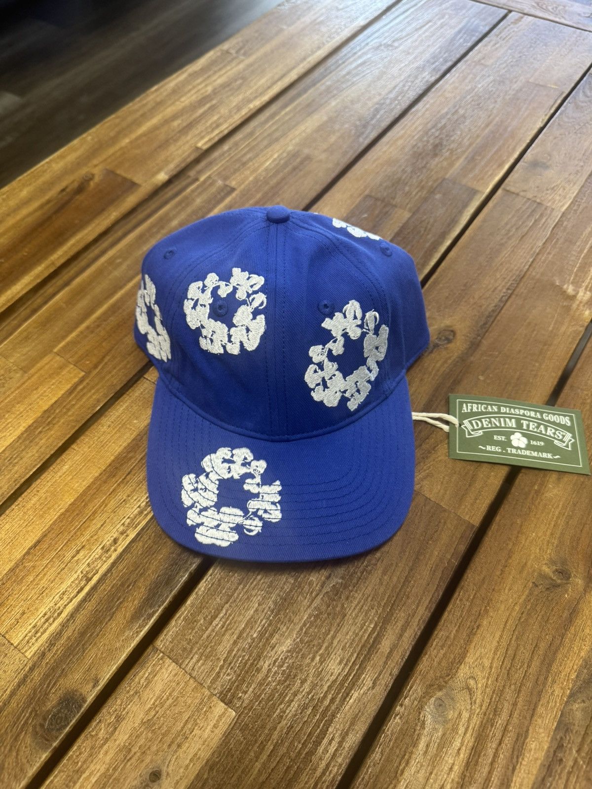 DENIM TEARS DENIM TEARS Wreath Adjustable Hat BLUE Size ONE SIZE - 3 Thumbnail