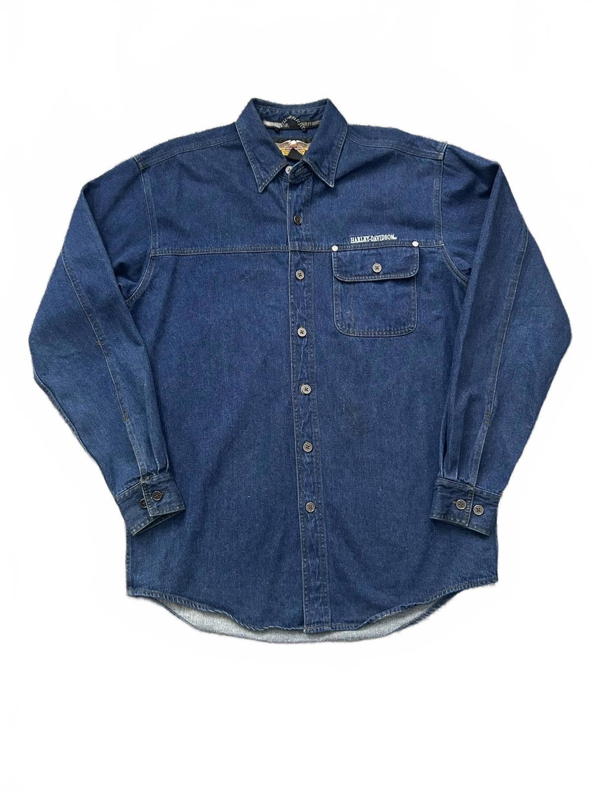 Harley Davidson Vintage Harley-Davidson Denim Button-Up Shirt Size US L / EU 52-54 / 3 - 1 Thumbnail