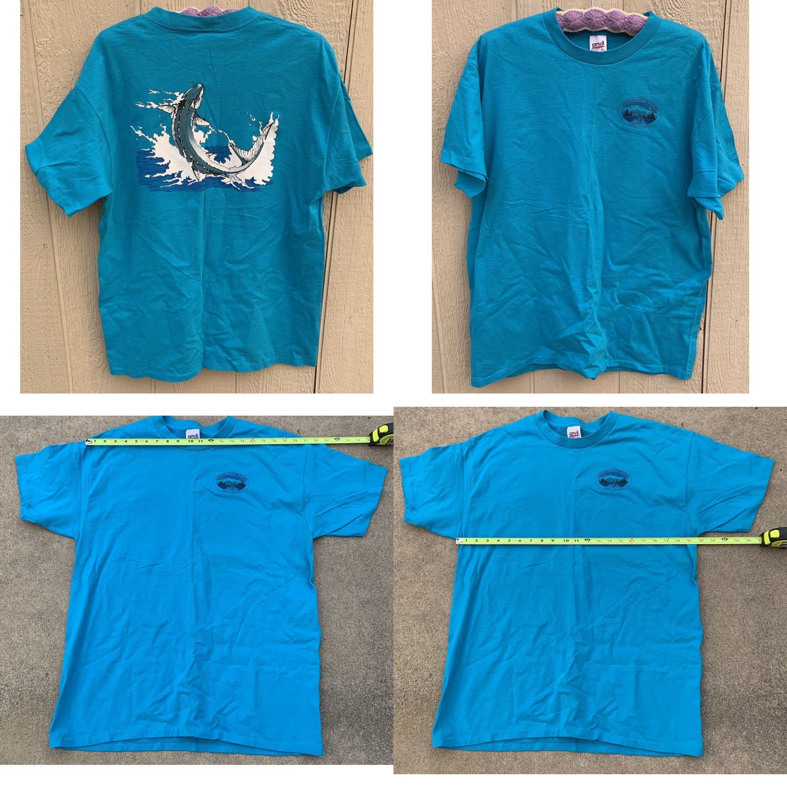 Anvil VINTAGE Anvil T-Shirt Mens Graphic Print XL Chinook Washington Blue Cotton Jersey Single Stitch Size US XL / EU 56 / 4 - 8 Thumbnail