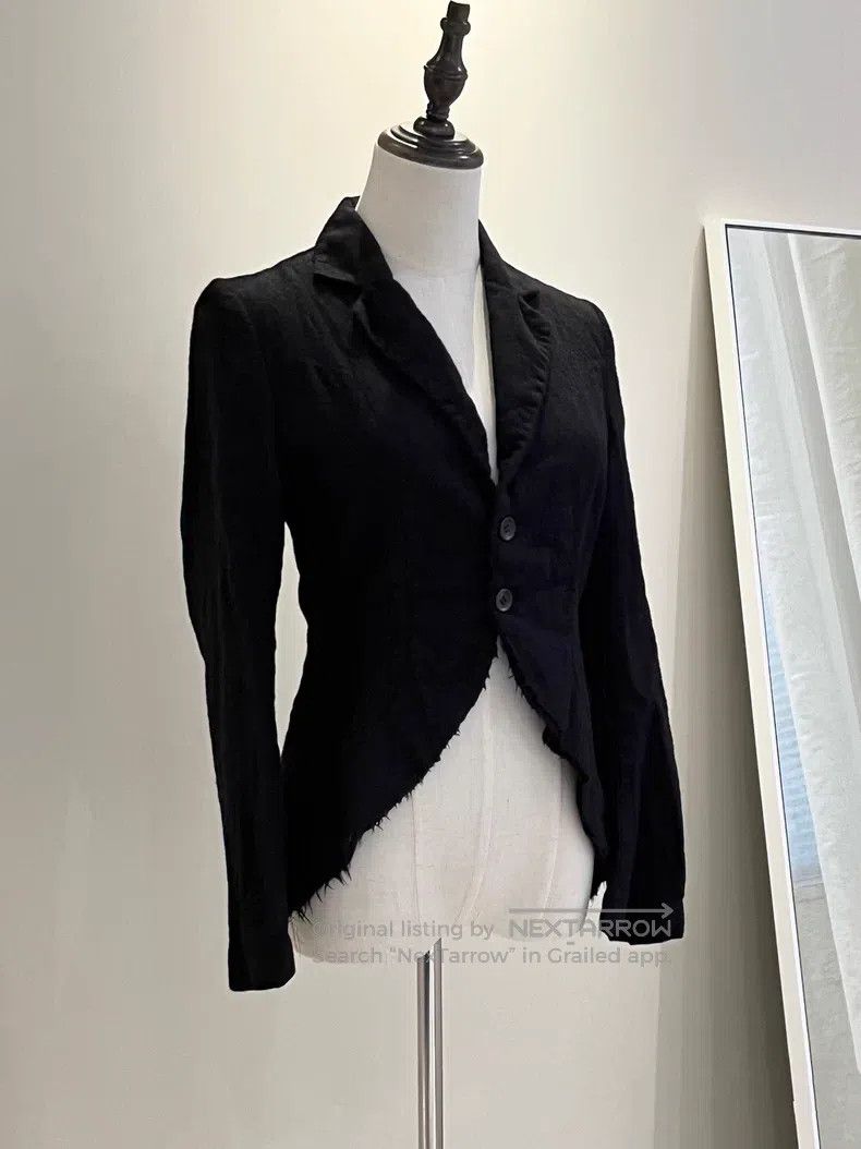 Yohji Yamamoto Yohji Yamamoto Black dovetail felt blazer jacket Size XS / US 0-2 / IT 36-38 - 1 Thumbnail