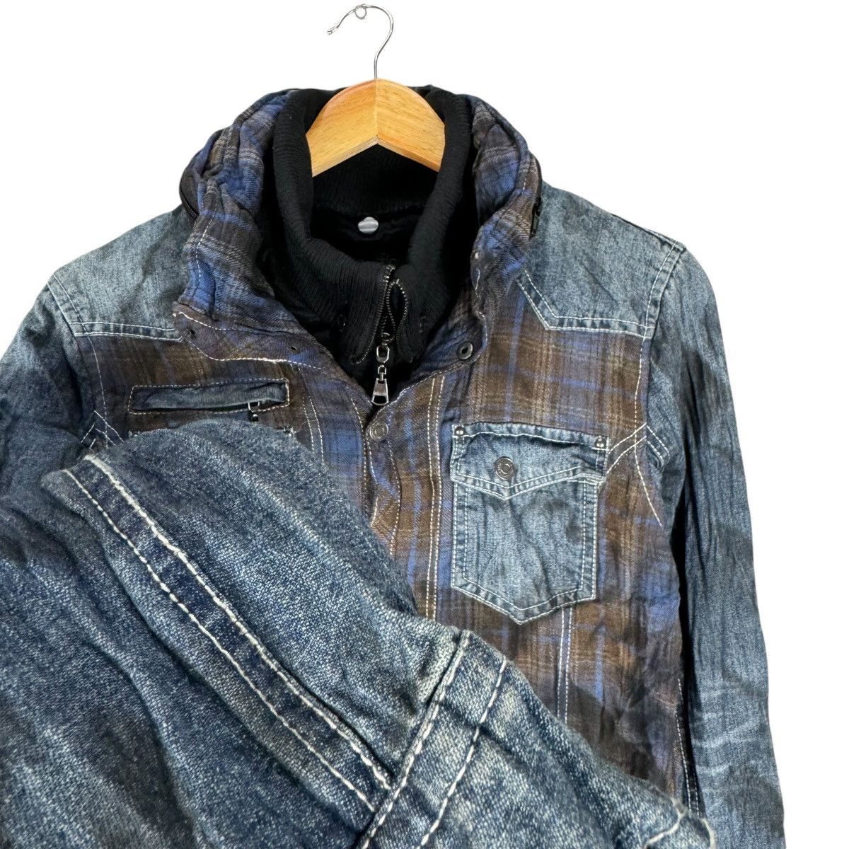 If Six Was Nine ⚡️IN THE ATTIC HOODIE DENIM ZIPPER JACKET Size L / US 10 / IT 46 - 4 Thumbnail