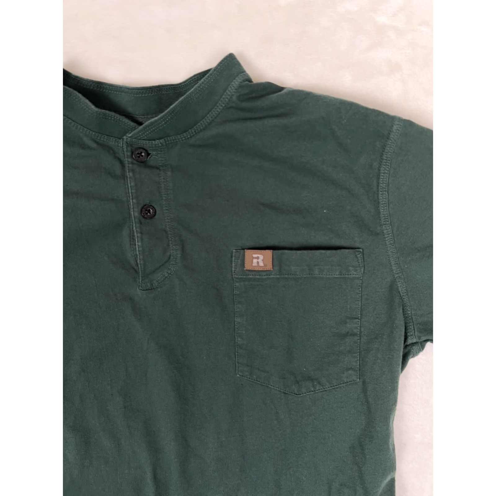 Wrangler Wrangler Workwear Henley Shirt Mens Medium Green Pocket Logo Tee Size US M / EU 48-50 / 2 - 2 Thumbnail