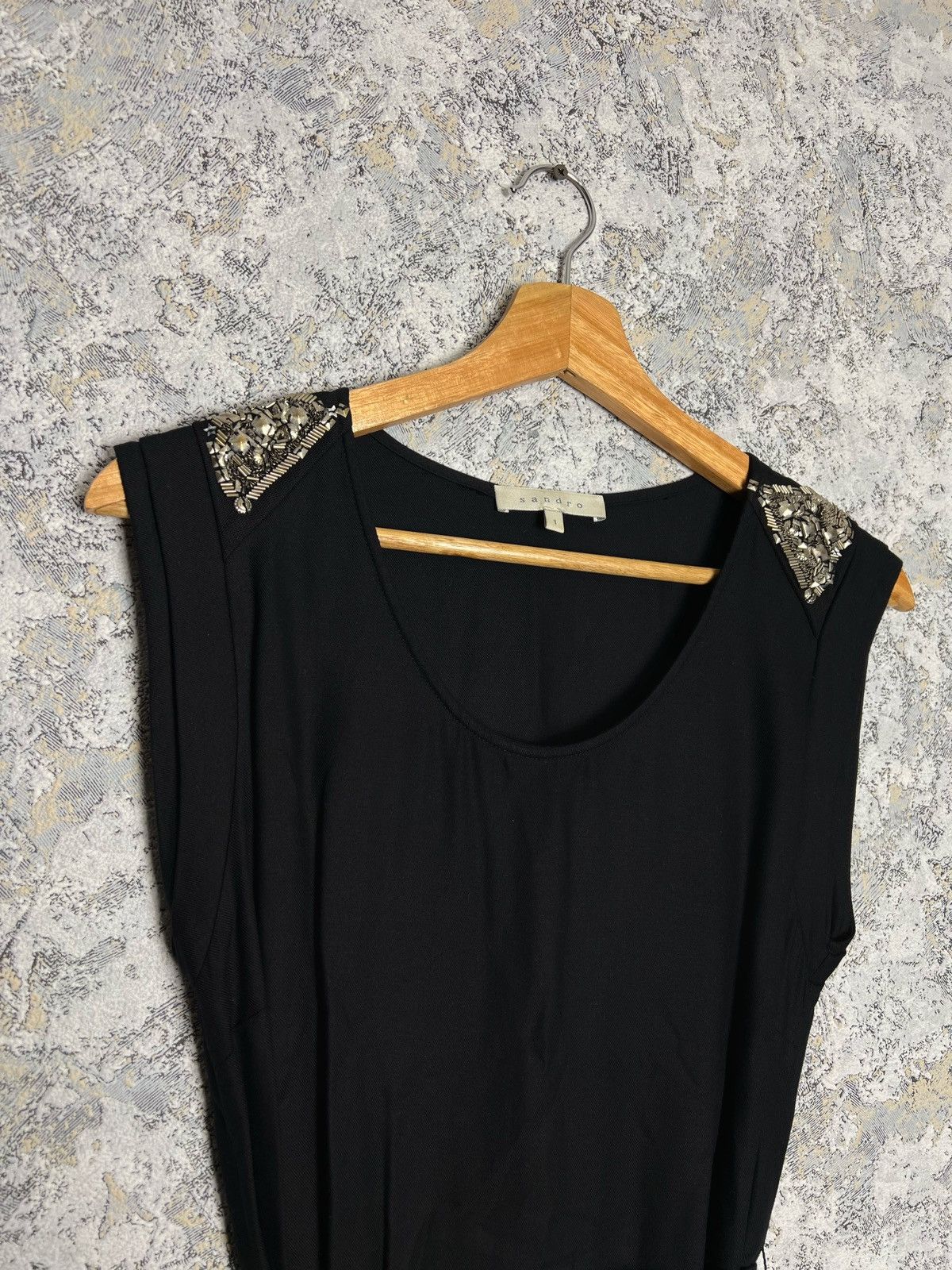 Designer × Sandro Vintage Sandro Belted Dress Tank Sleeveless Oldmoney Size 1 Size S / US 4 / IT 40 - 2 Thumbnail