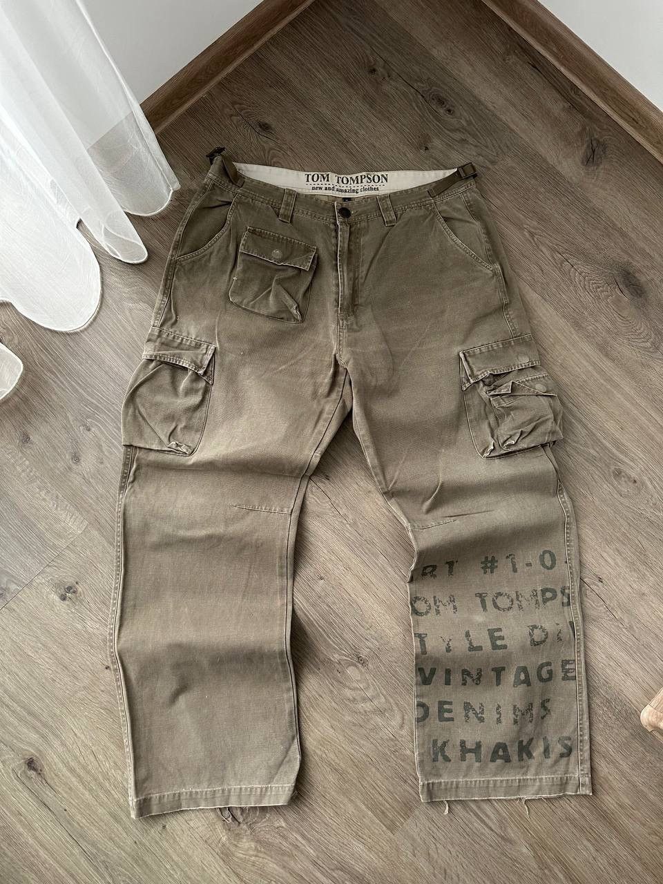 Japanese Brand × Vintage Vintage Japanese Cargo Baggy Pocket Distressed Beige Pants Size US 34 / EU 50 - 3 Thumbnail