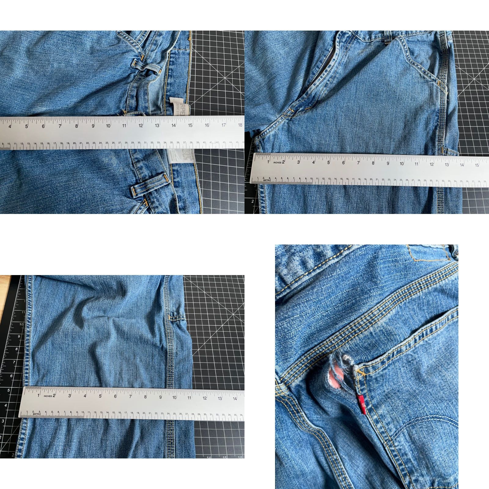 Levi's VINTAGE Levi's Jeans Men's 36 x 28 Straight Leg Denim Carpenter Relaxed Fit Blue 90s Y2K Retro Size US 36 / EU 52 - 8 Thumbnail