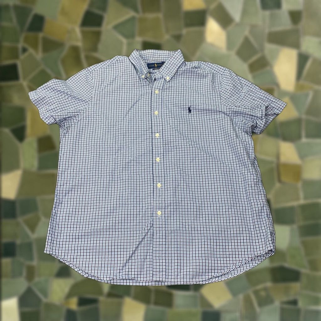 Ralph Lauren Ralph Lauren Classic Fit Button-Up Shirt XL Blue Plaid Short Sleeve Mens Size US XL / EU 56 / 4 - 1 Thumbnail