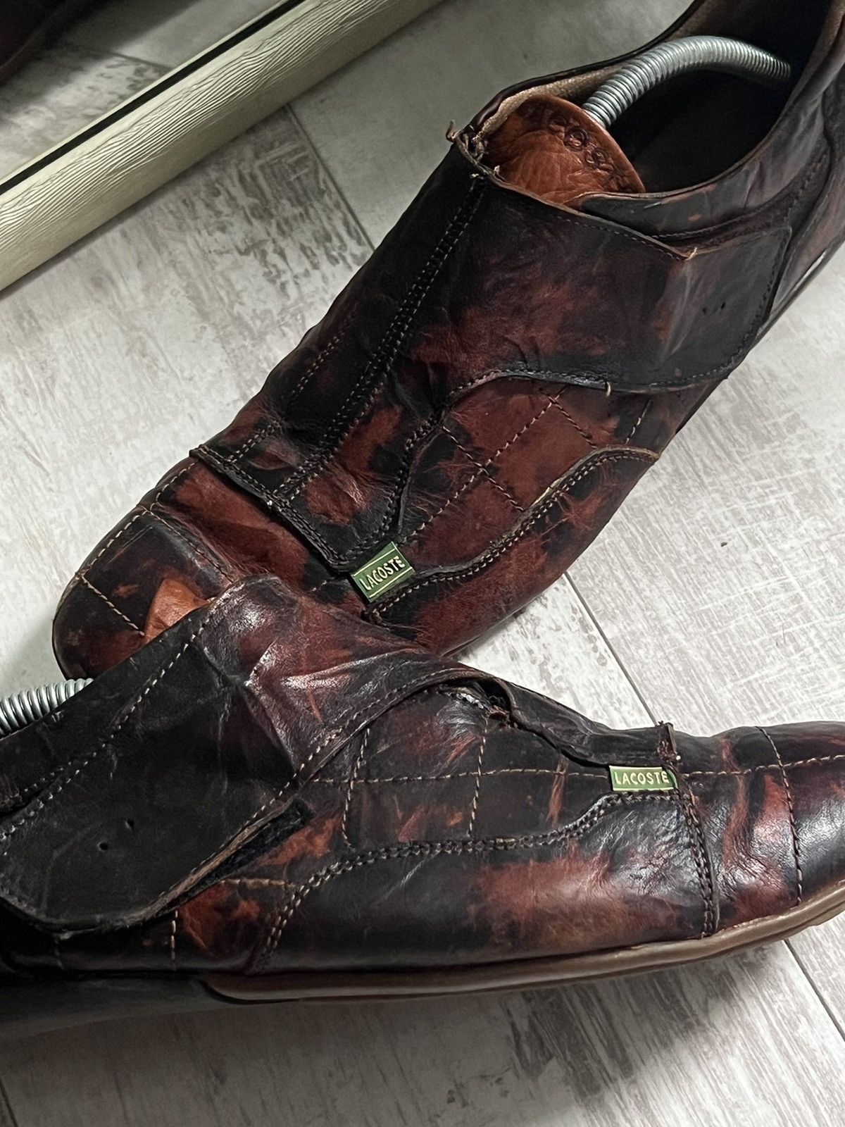 Lacoste 🐊RARE🐊 Vintage Lacoste Leather Brown Crocodile Sneakers Size US 9.5 / EU 42-43 - 3 Thumbnail