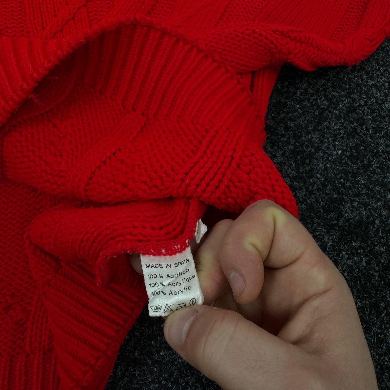 Lacoste Lacoste 70-80s vintage knitting pullover cable knit v neck Size US L / EU 52-54 / 3 - 6 Thumbnail