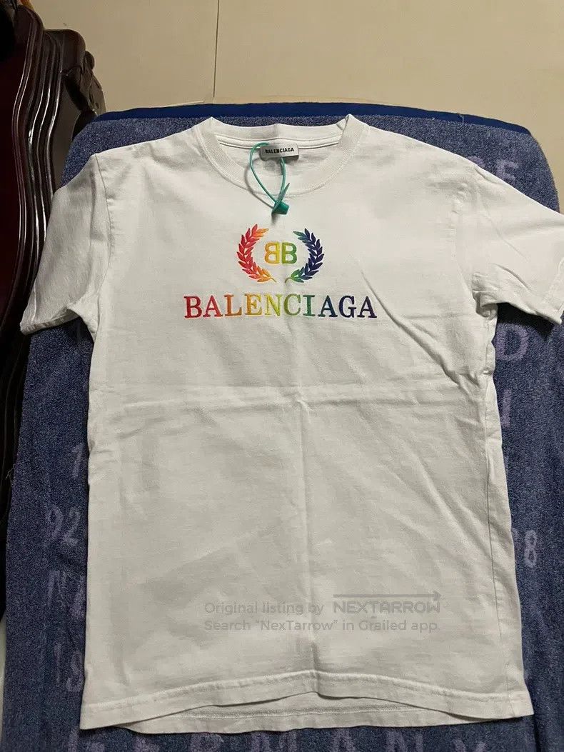Balenciaga Balenciaga Wheat pattern short-sleeved T-shirt, pure white Size US S / EU 44-46 / 1 - 1 Thumbnail
