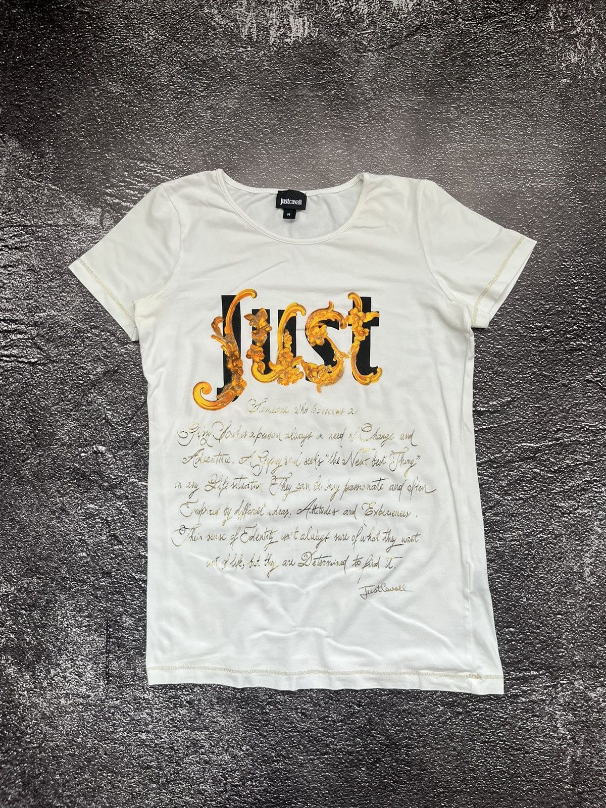 Roberto Cavalli Just Cavalli Big Logo T-Shirt Size M / US 6-8 / IT 42-44 - 1 Thumbnail