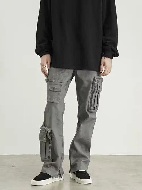 Jean multi function pocket flared utility tactical cargo pants Size US 36 / EU 52 - 2 Thumbnail