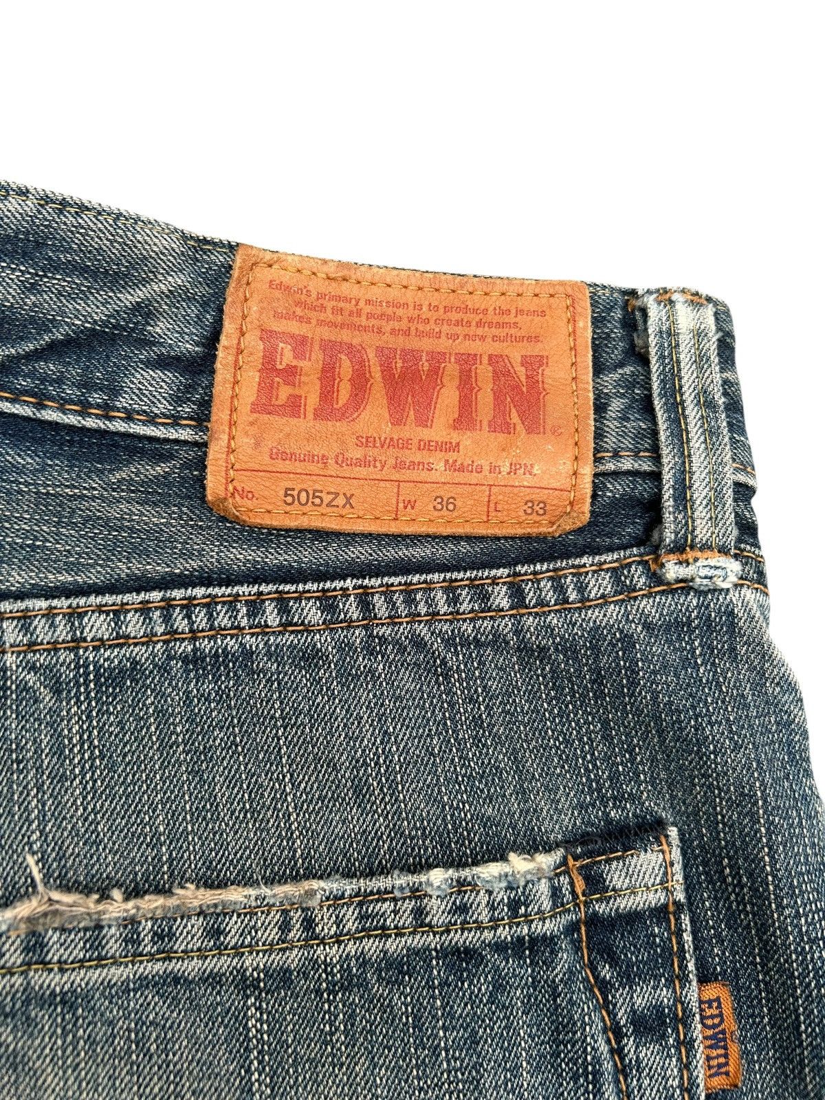 Kapital Vintage Edwin 505ZX Selvedge Distressed Denim Jeans Size US 38 / EU 54 - 15 Thumbnail