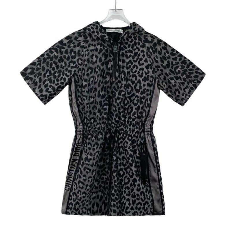 Dior Dior Black and gray leopard print full-print hooded half-z Size XS / US 0-2 / IT 36-38 - 1 Thumbnail