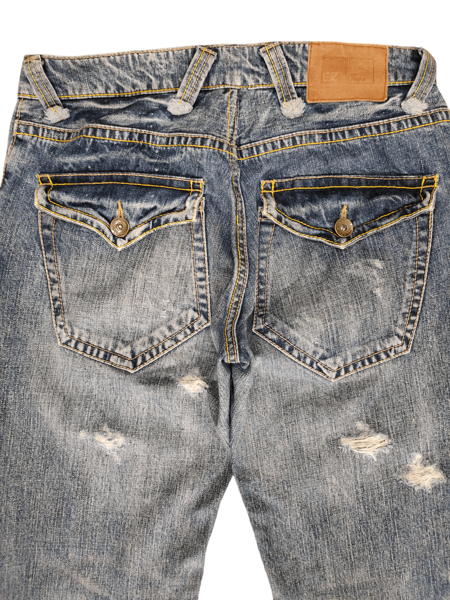 Ermenegildo Zegna EZ By Zegna Distressed Denim Jeans Ermenegildo Zegna Size US 31 - 12 Thumbnail