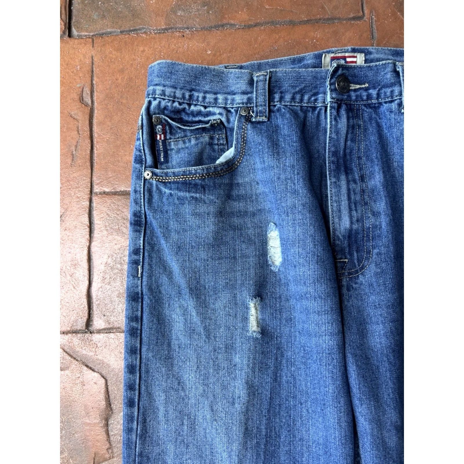 Phat Farm VINTAGE Phat Farm Jeans Y2K Baggy Skater Hip-Hop Grunge Distressed Men’s 36x34 Size US 36 / EU 52 - 5 Thumbnail