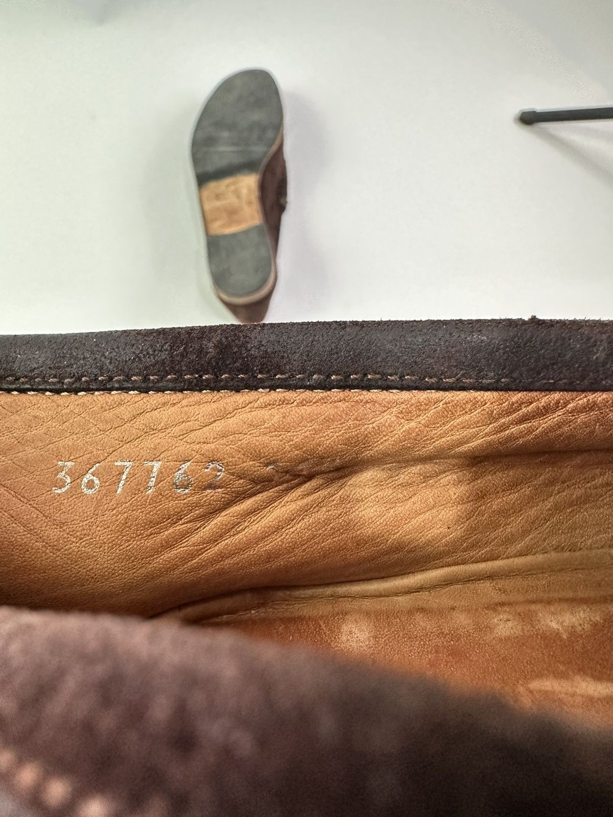 Gucci × Vintage Gucci Brown Suede Horsebit Slip on Loafers Size 11.5 UK Size US 12 / EU 45 - 7 Thumbnail