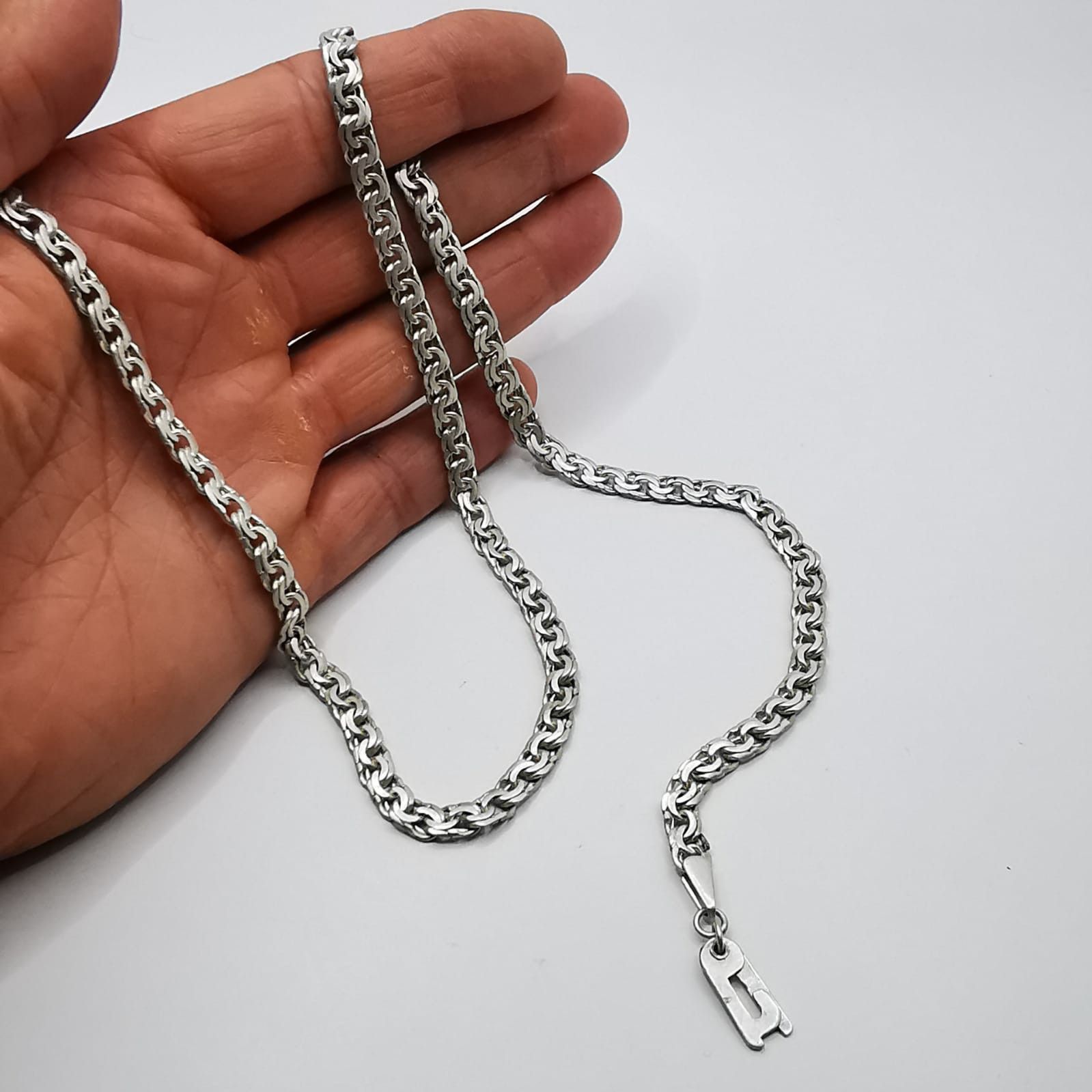 Sterling Silver Vintage Unusual Chain, 925 Sterling Silver, Signed 35.63g Size ONE SIZE - 2 Thumbnail