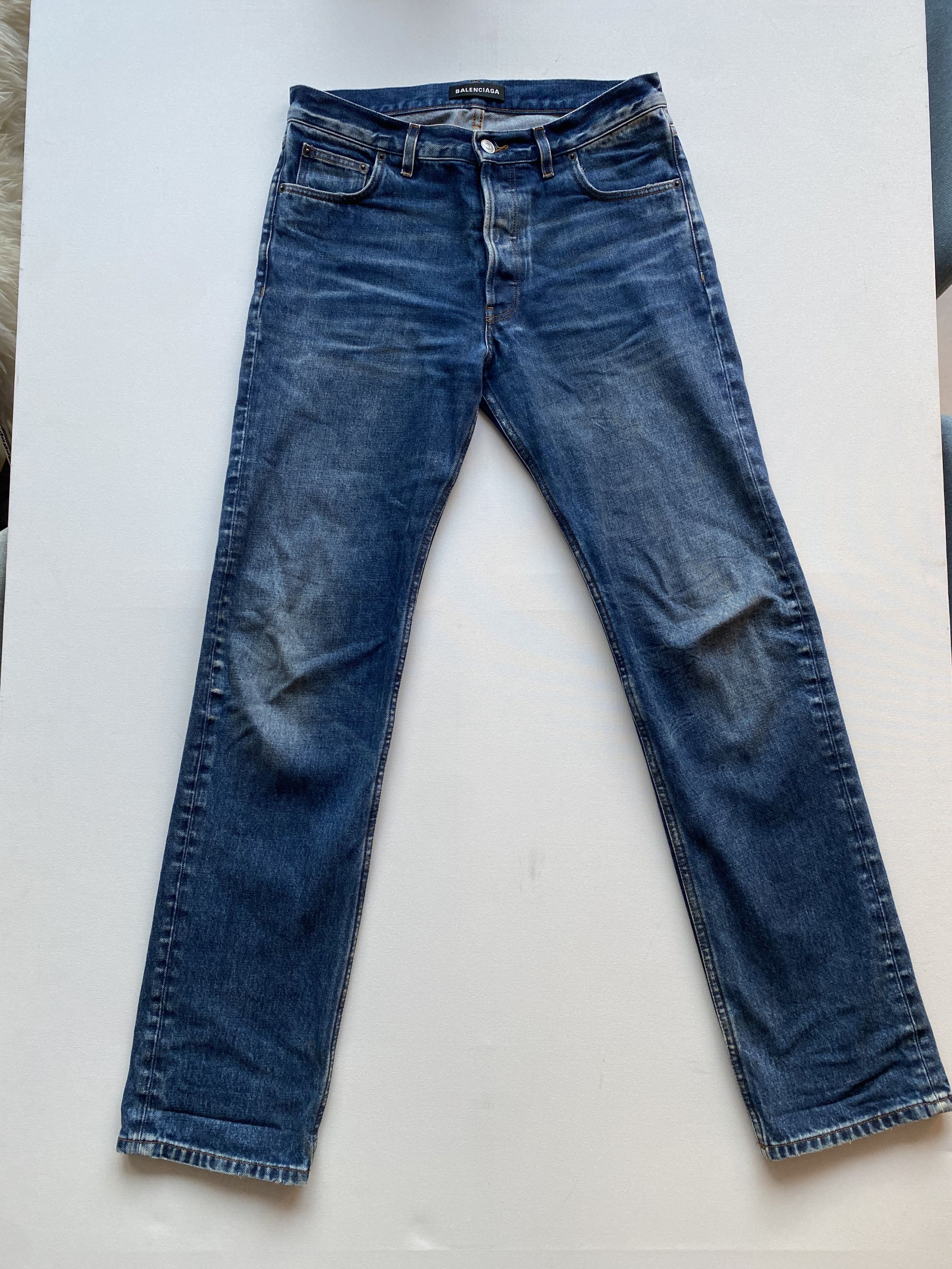 Balenciaga Straight Leg Denim Mid Rise Size US 29 - 2 Thumbnail