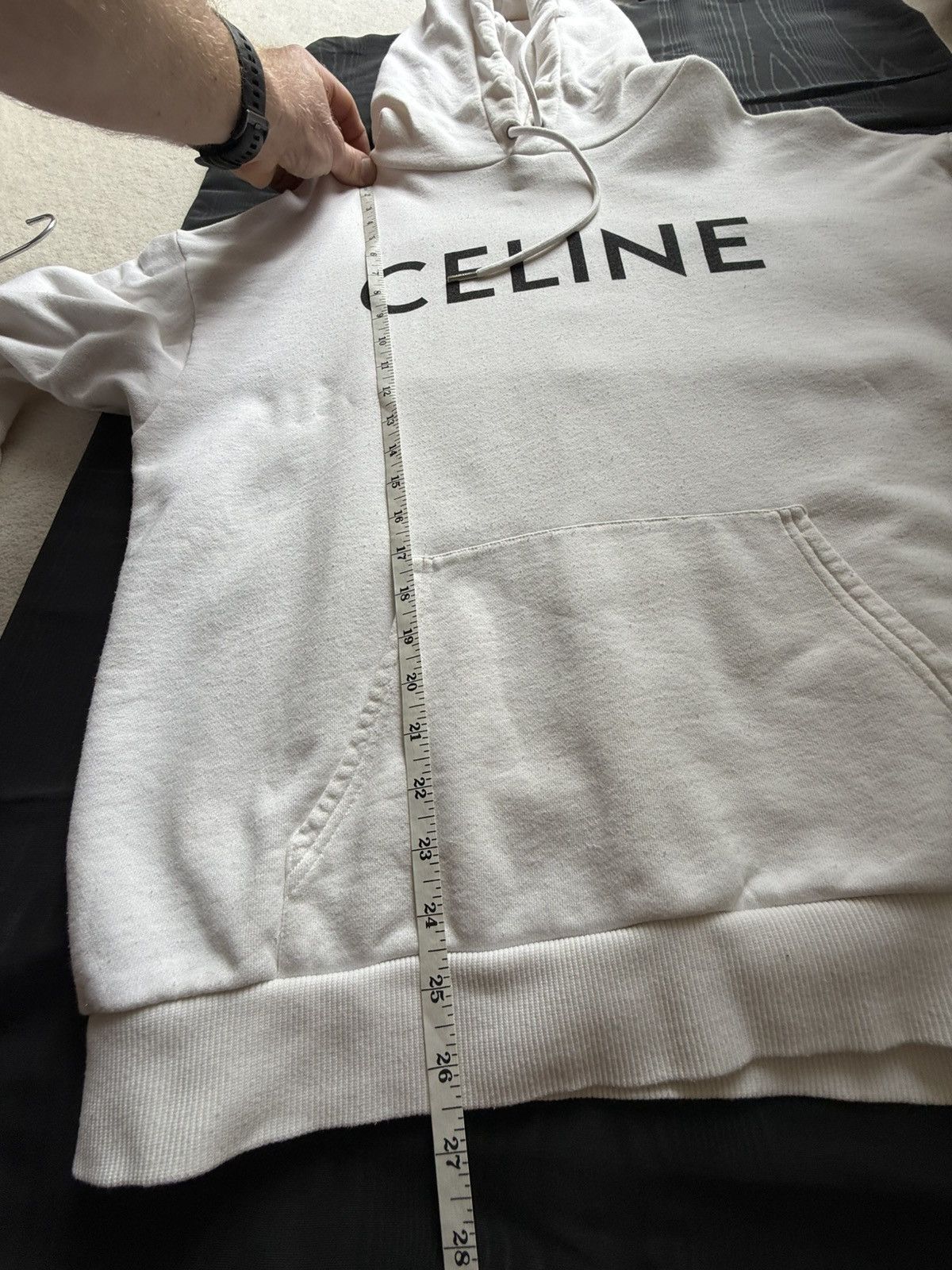Celine Celine white black logo hoodie Hedi Slimane grail XL Size US XL / EU 56 / 4 - 5 Thumbnail