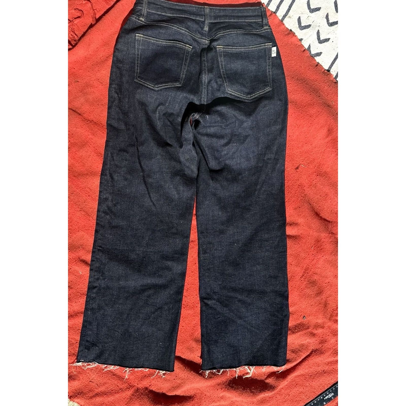 Olive Oliver Logan Women’s Jeans 27 Dark Wash Raw Hem Straight Leg Denim Jeans Women Size 27" / US 4 / IT 40 - 7 Thumbnail