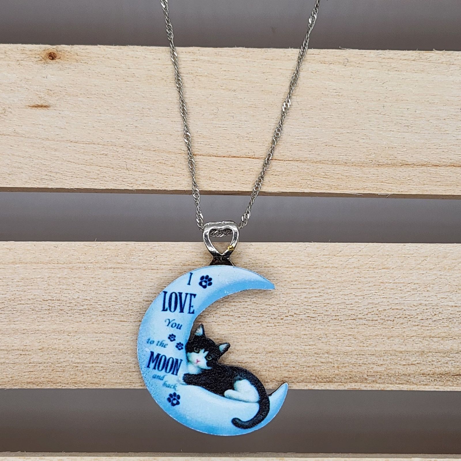 Other I Love You to the Moon and Back Cat Crescent Moon Necklace Size ONE SIZE - 7 Thumbnail