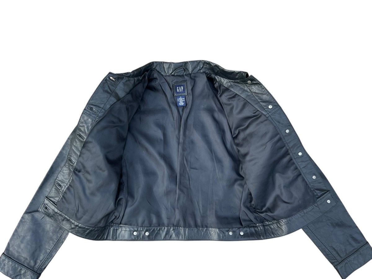 Gap Vintage Fall 2000 GAP Patina Black Leather Trucker Jacket Size S / US 4 / IT 40 - 11 Thumbnail