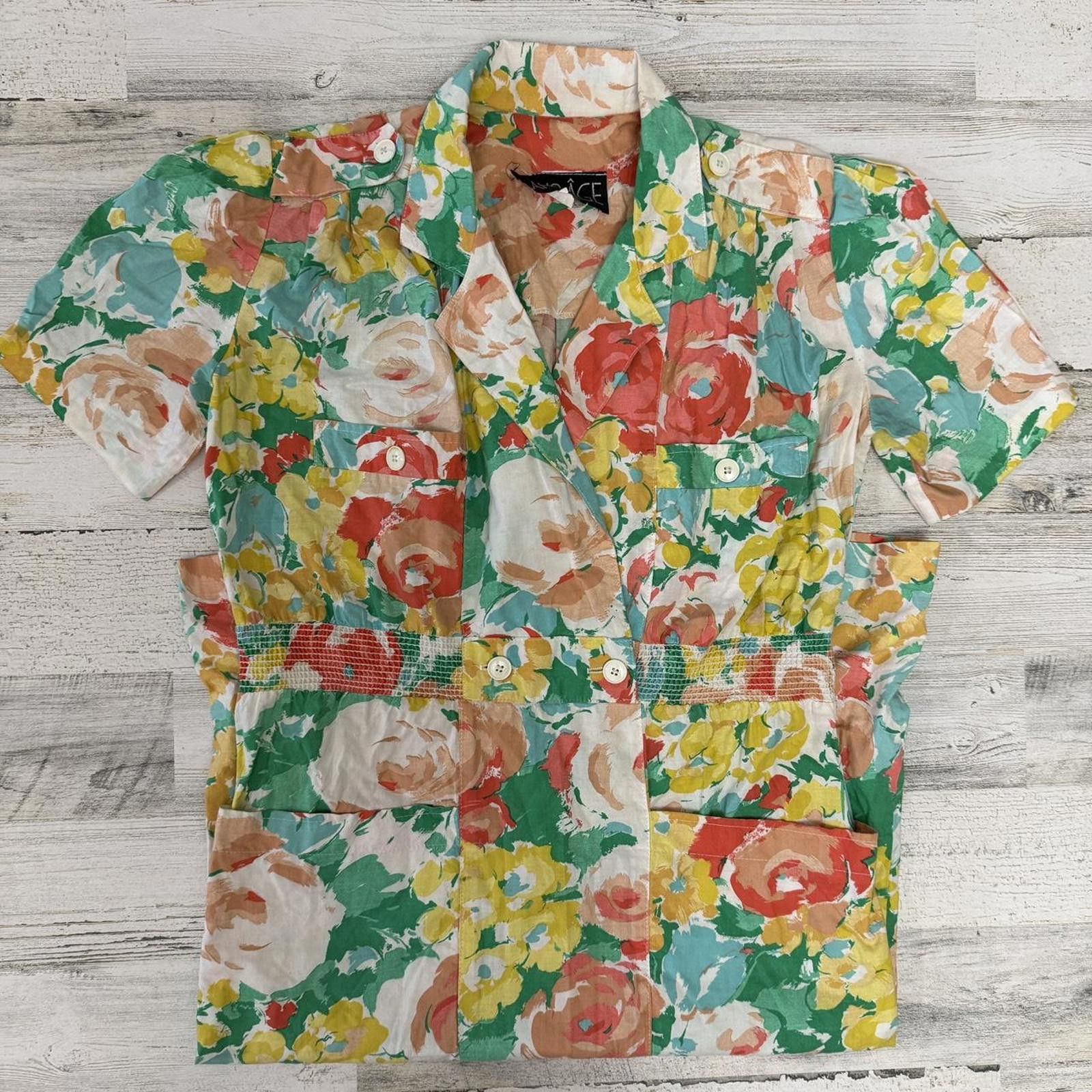Designer 80s Sans Age Floral Cottage Pocket Dress Size 12 Size XL / US 12-14 / IT 48-50 - 2 Thumbnail