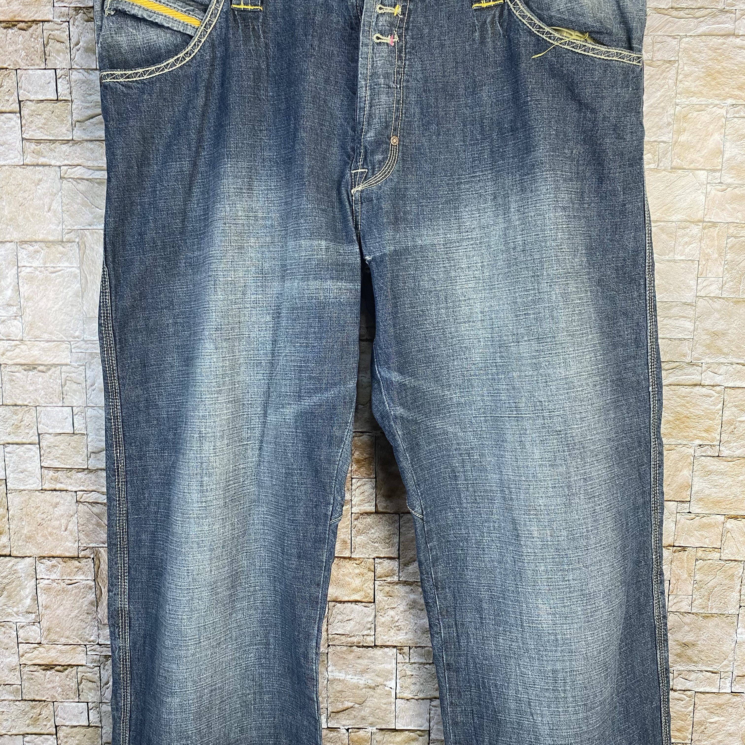 Japanese Brand Post Blue vintage Denim Pants #7590 Size US 36 / EU 52 - 3 Thumbnail