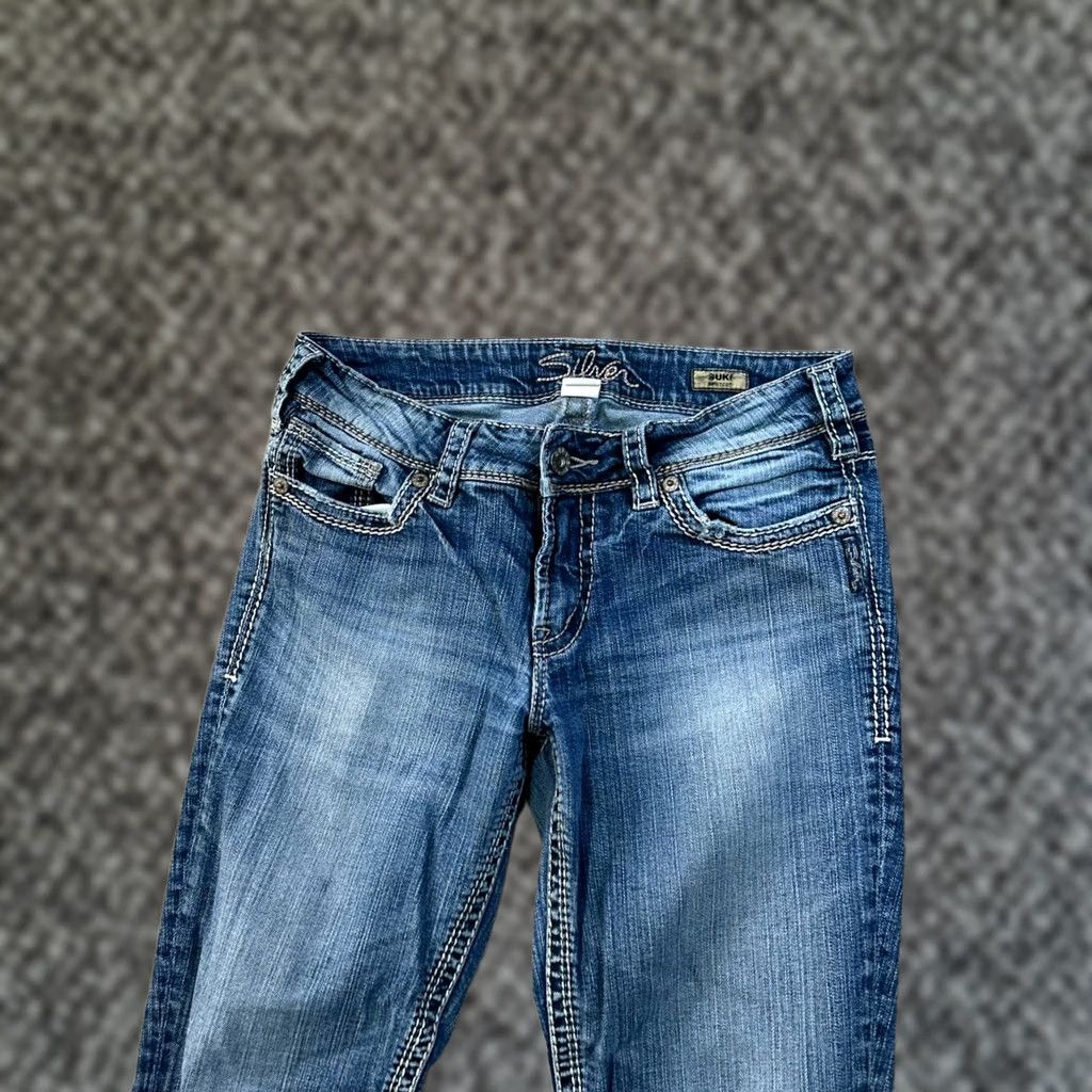 Silver Jeans Co. Silver Jeans Suki Bootcut Jeans Womens 29x32 Blue Denim Stretch Slim Mid Rise 5-Pocket Size 29" - 1 Thumbnail
