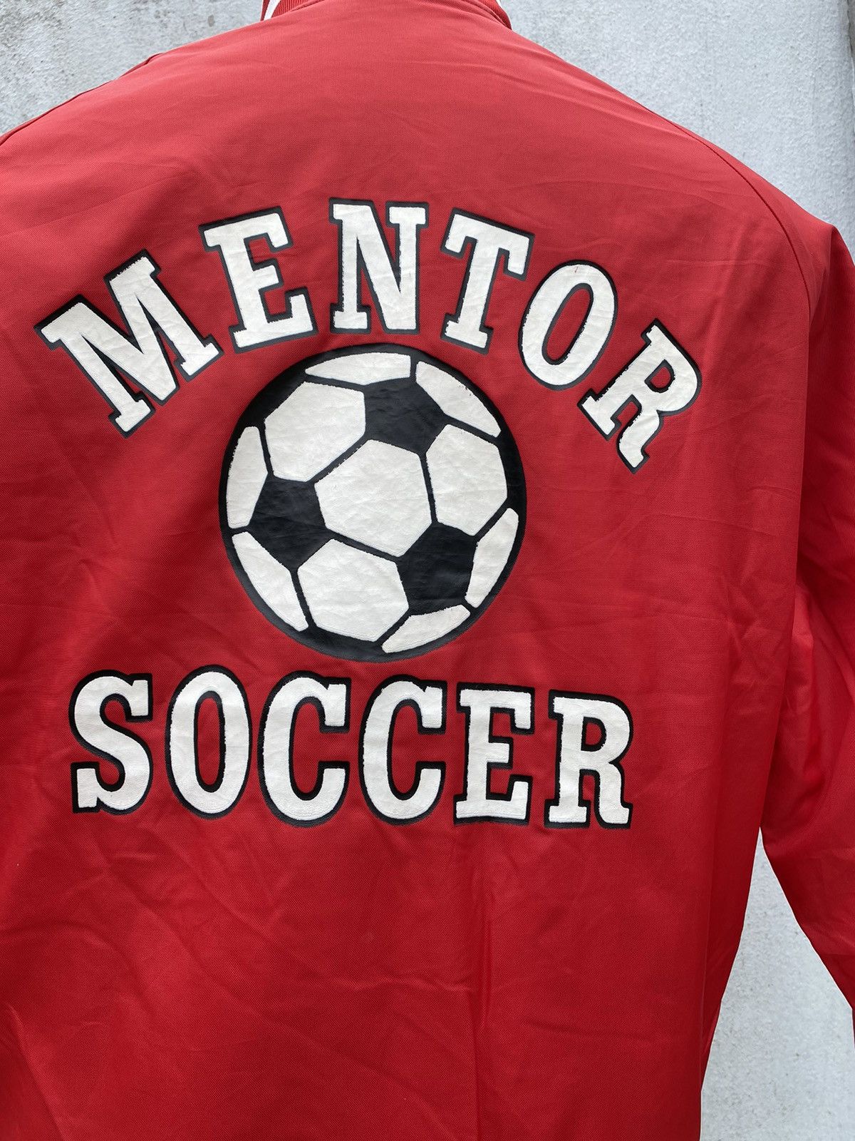 Designer × Vintage Vintage 80's Mentor Scccer Red Bomber Jacket Football USA M Size US XL / EU 56 / 4 - 7 Thumbnail
