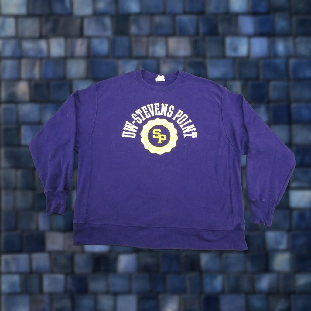 Champion VINTAGE Champion Sweatshirt Pointers 2XL SZ Purple Long Sleeve Crew Neck Regular Men Sports Reverse Weave 1990s Size US XXL / EU 58 / 5 - 1 Thumbnail