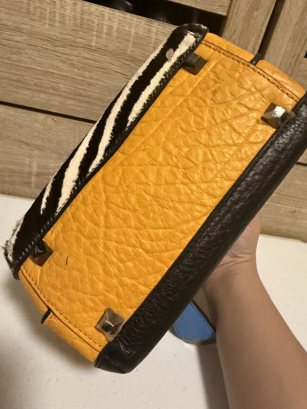 MCM MCM Calfskin Pony Hair Zebra Print Tri color Mini Milla Bag Size ONE SIZE - 6 Thumbnail
