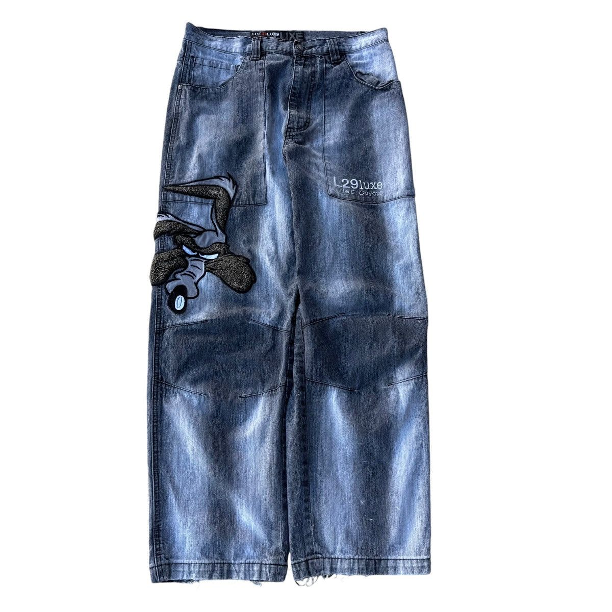 JNCO × Southpole × Warner Bros LOT 29 WIDE LEG WILE E COYOTE BLACK WASHED BAGGY Y2K JEANS Size US 34 / EU 50 - 3 Thumbnail