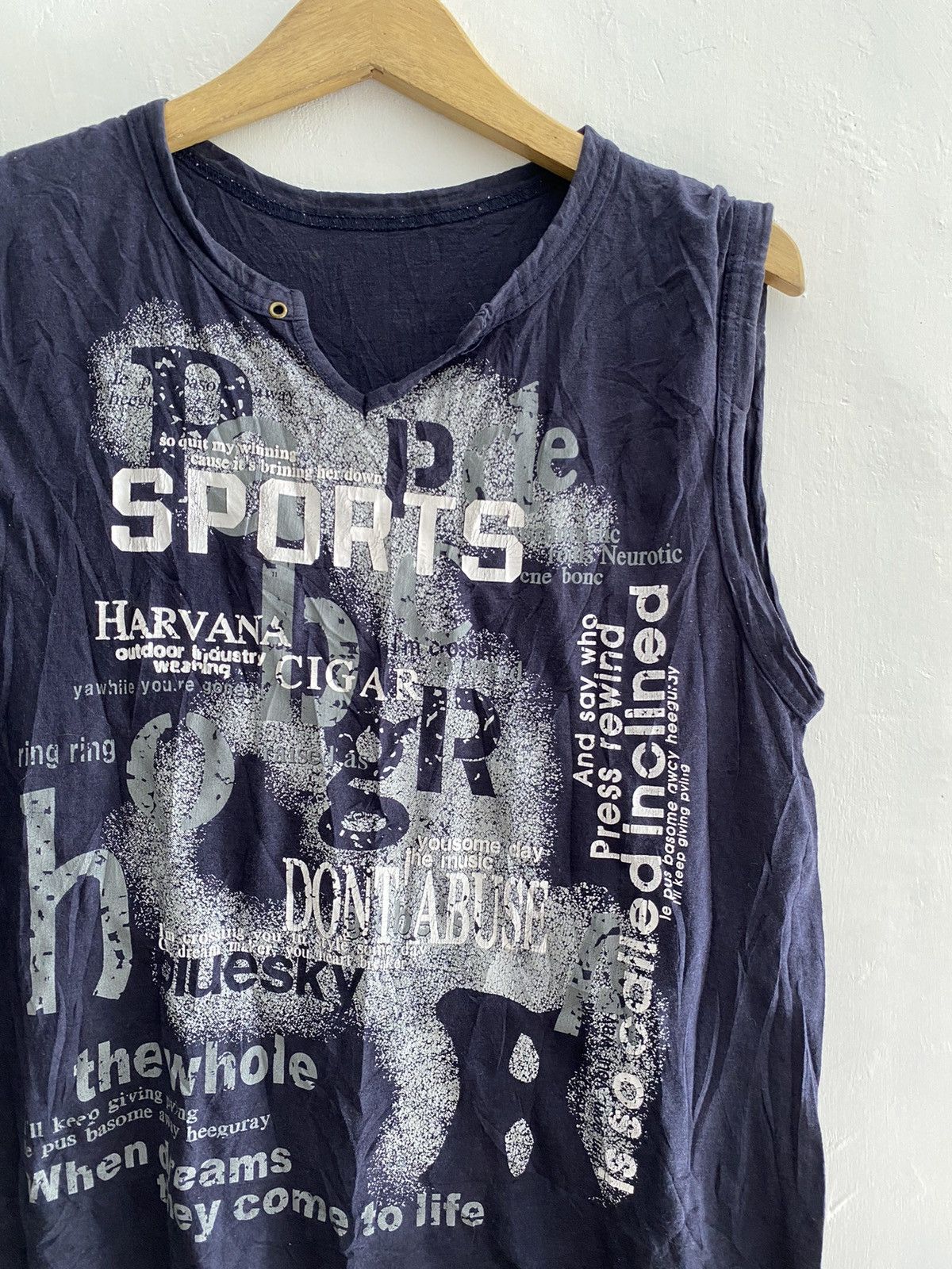 If Six Was Nine × Japanese Brand × Le Grande Bleu (L.G.B.) Japanese unkwn poem sleeveless tshirts Size US M / EU 48-50 / 2 - 2 Thumbnail