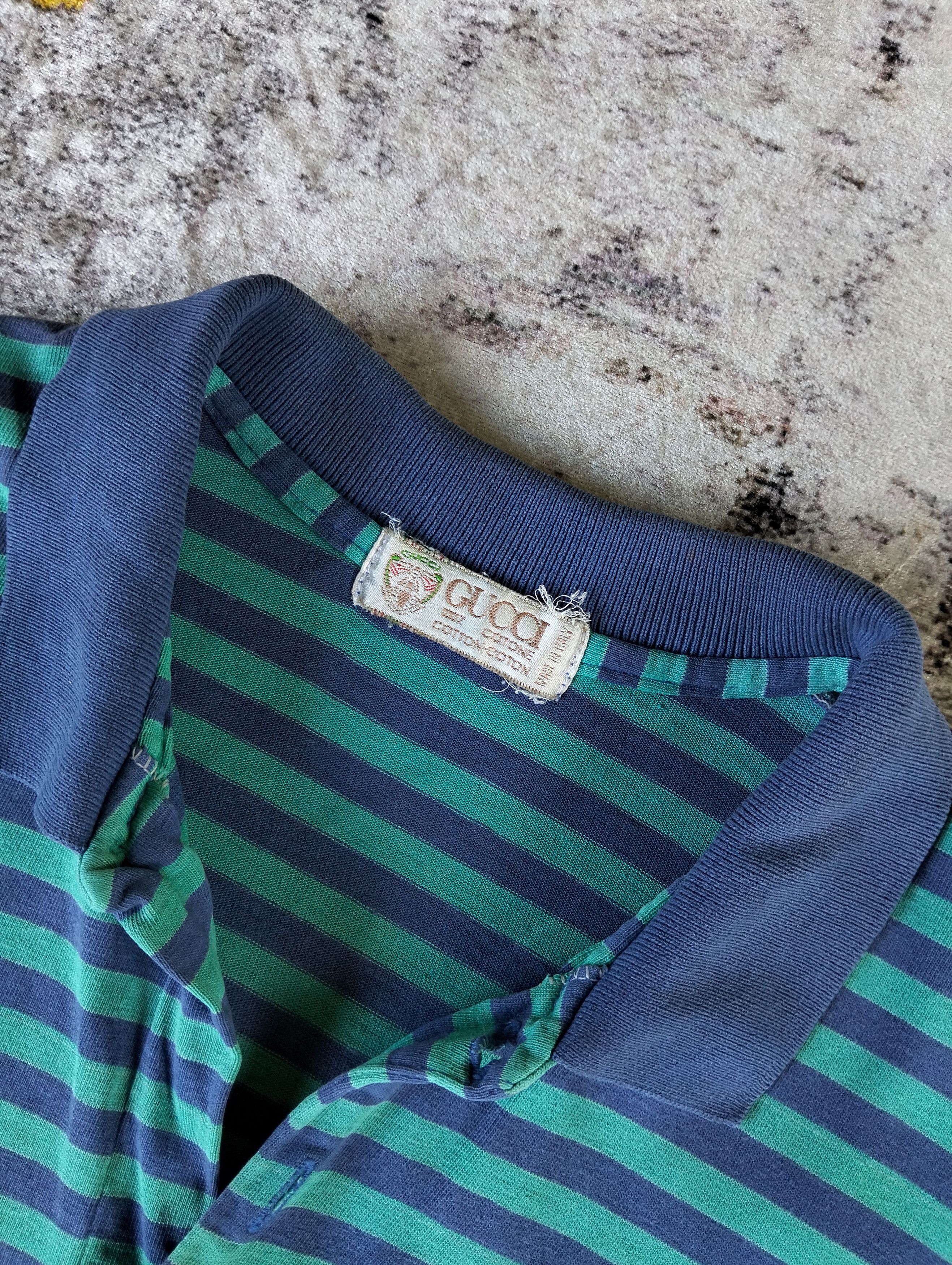 Gucci Vintage Gucci Striped Logo Polo Shirt Size US S / EU 44-46 / 1 - 4 Thumbnail