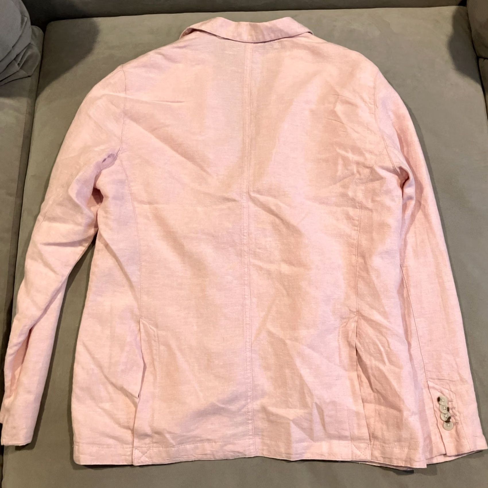 Saks Fifth Avenue Saks Fifth Avenue Blazer Pink Linen Blend - Pockets - Double Vents - Large - Mens - Regular Fit Size 42R - 6 Thumbnail