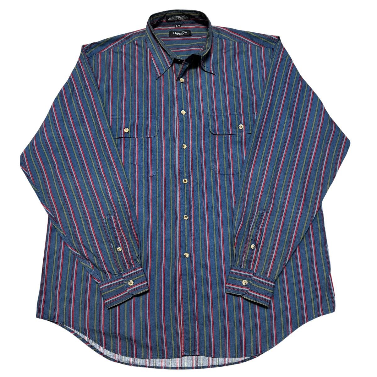 Christian Dior Monsieur Vintage Christian Dior Monsieur Striped Shirt Oversized Size US L / EU 52-54 / 3 - 8 Thumbnail