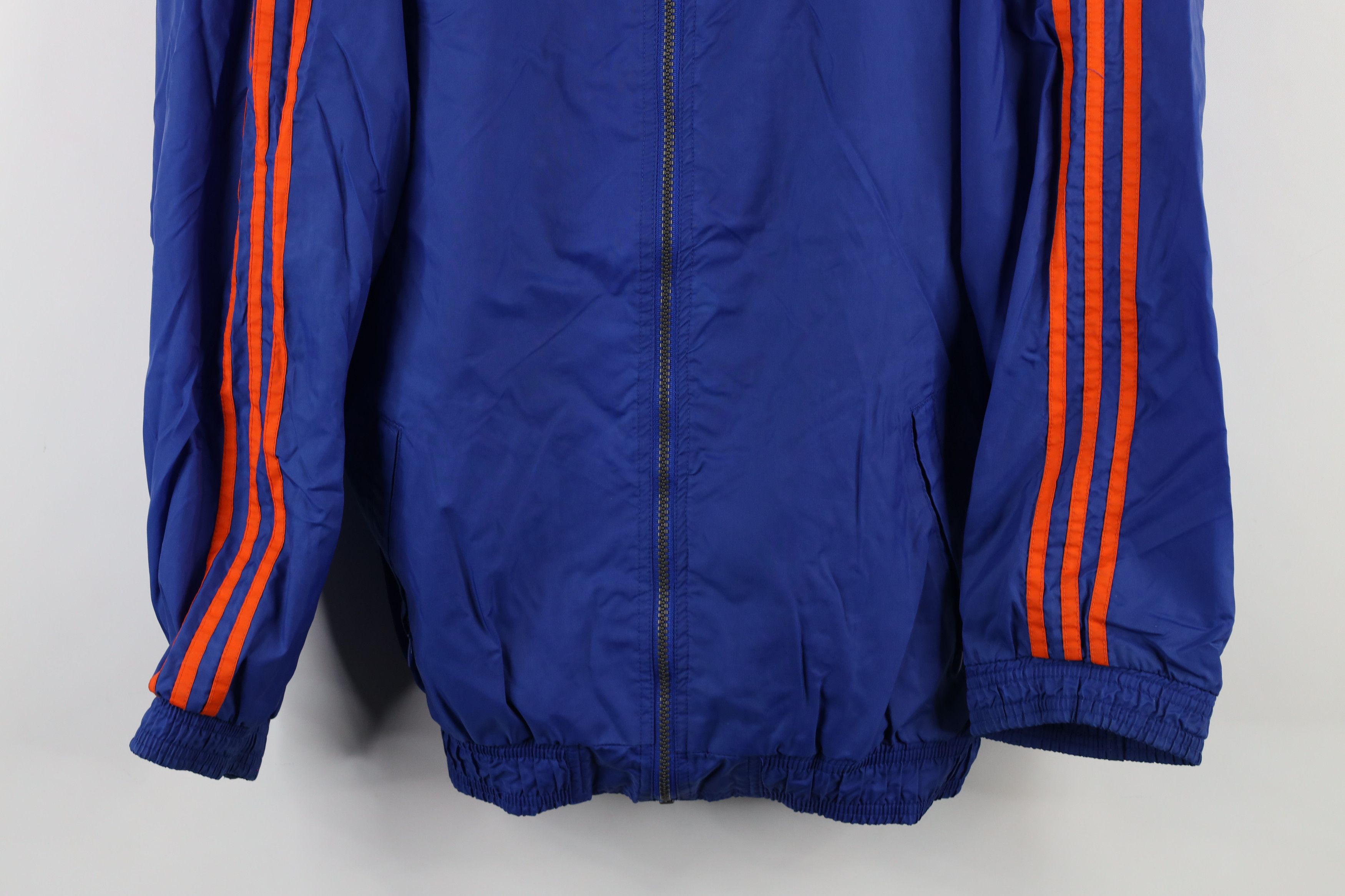 Adidas × Vintage Vintage 90s Adidas Spell Out Hooded Windbreaker Jacket Blue Size US XL / EU 56 / 4 - 3 Thumbnail