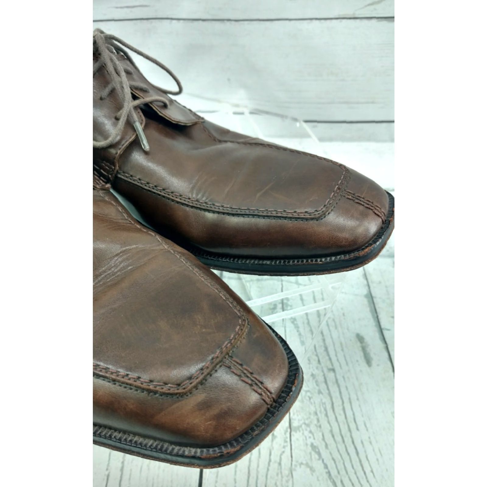 Johnston & Murphy JOHNSTON & MURPHY Mens Brown Oxfords size 10.5 with FLEX SYSTEM Dress Shoes MD8 Casual/Formal Leather Oxford Mens Shoes Brown Cognac Shoes Size US 11 / EU 44 - 7 Thumbnail