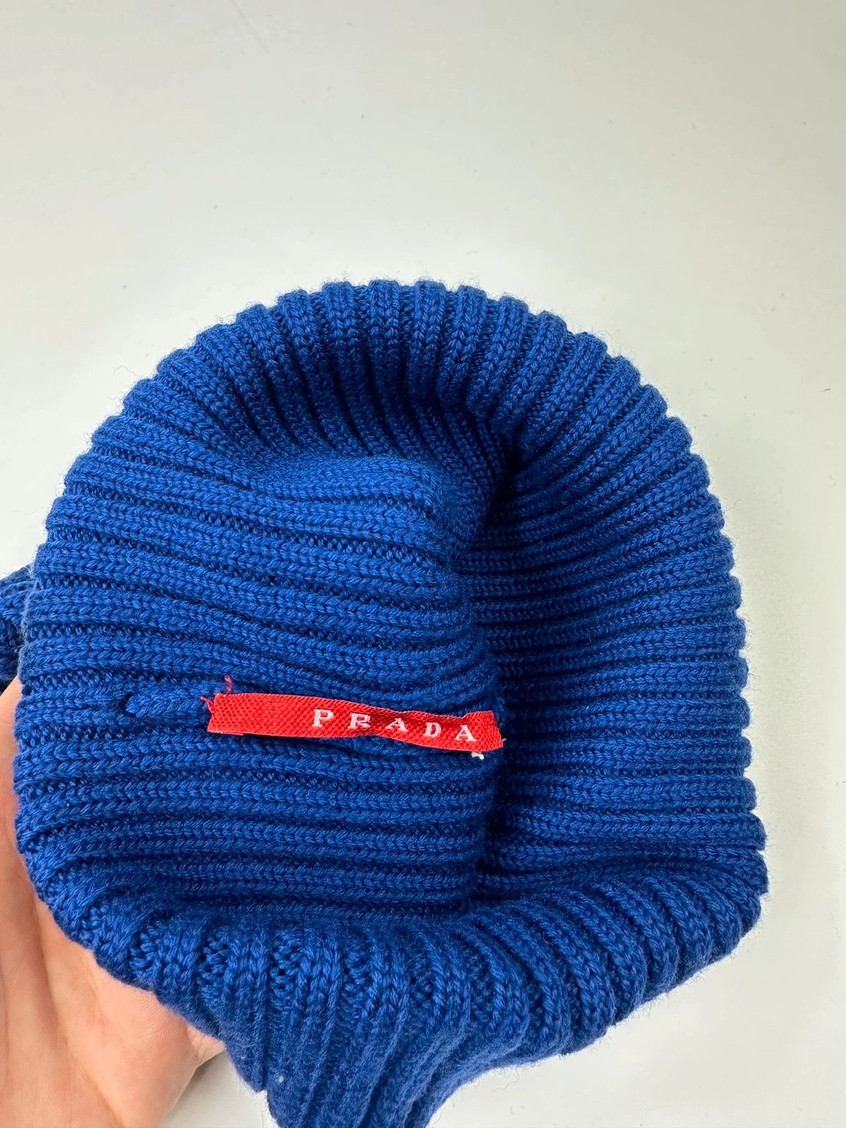 Prada Prada Sport 00s Electric Blue Ribbed Wool Beanie Size ONE SIZE - 5 Thumbnail