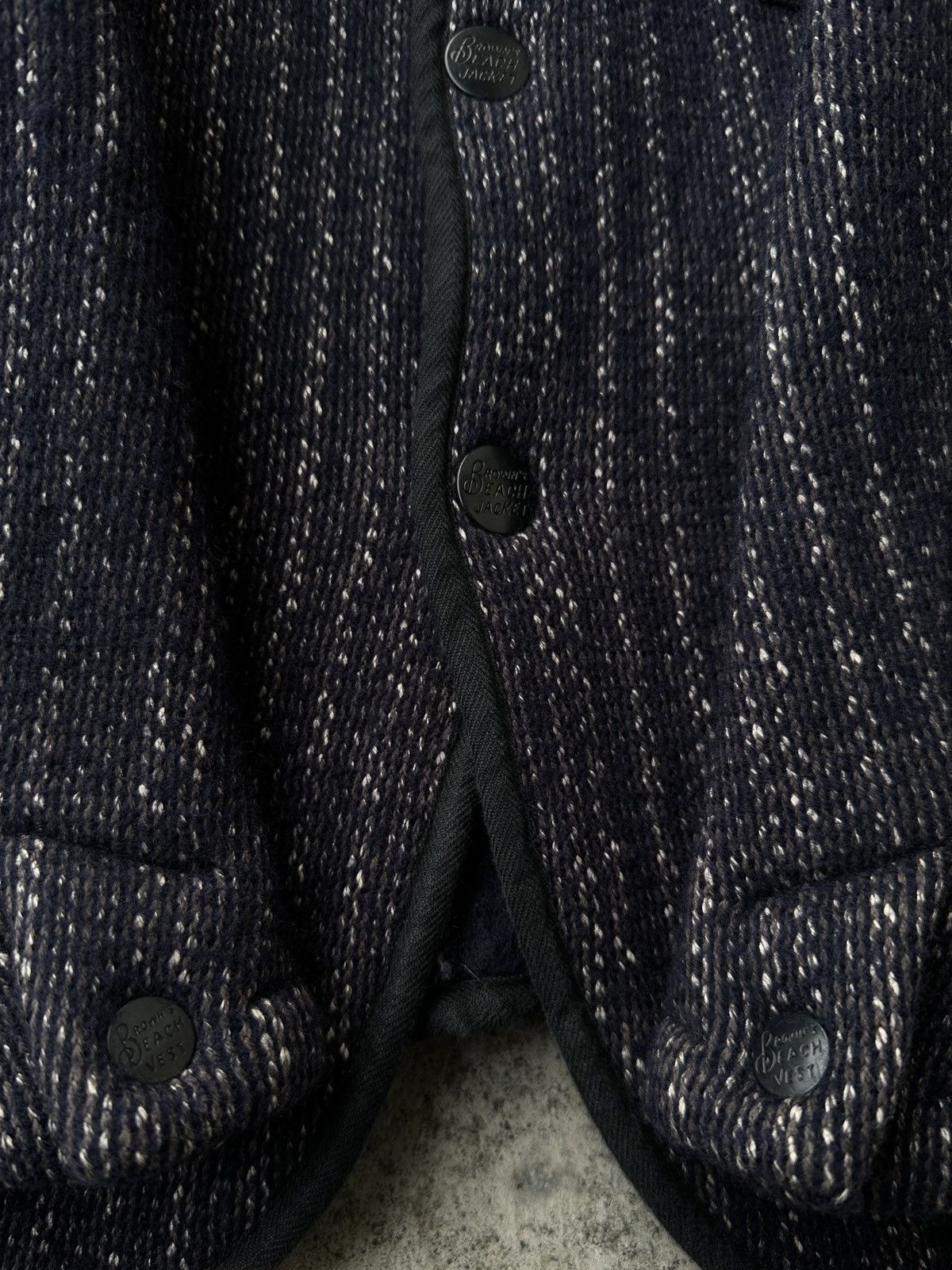 Full Count & Co. Brown’s Beach Cloth Wool Blazer Dark Salt peper Navy jacket Size US S / EU 44-46 / 1 - 6 Thumbnail