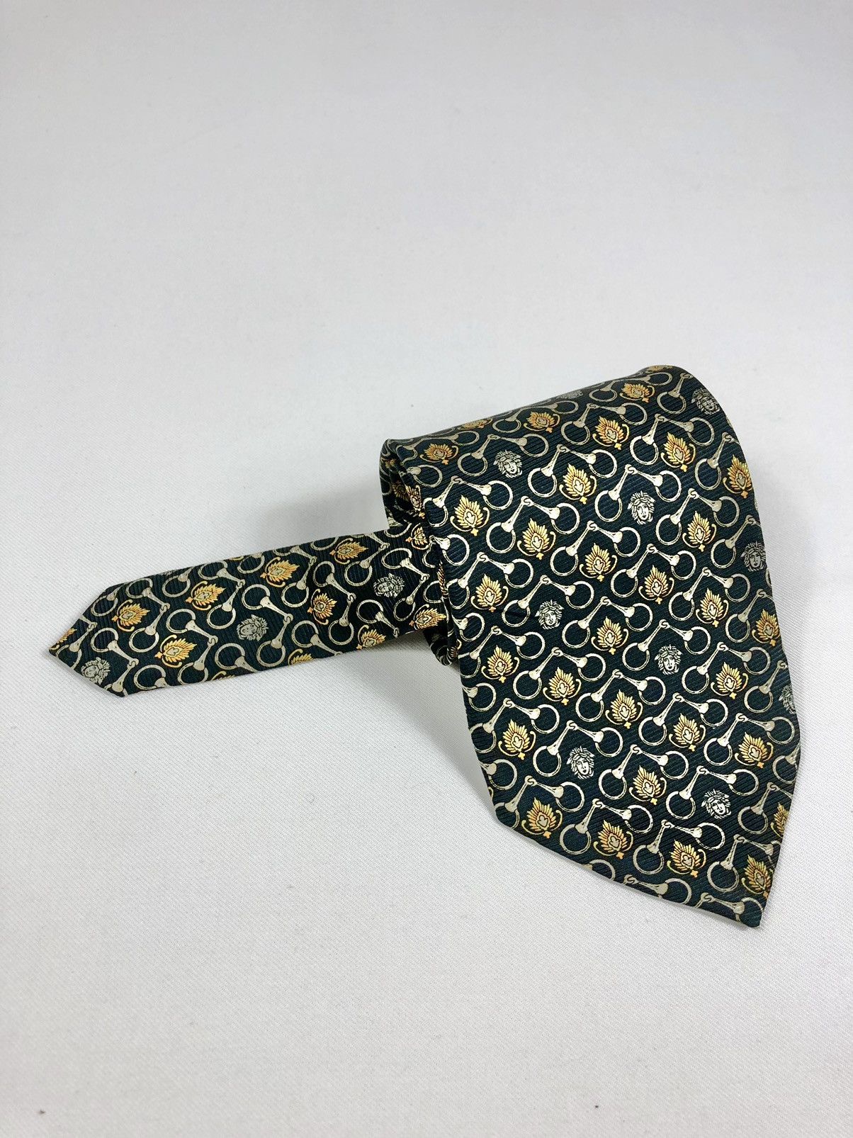 Versace Vtg Gianni Versace Medusa Monogram Silk Tie Made in Italy Size ONE SIZE - 10 Thumbnail