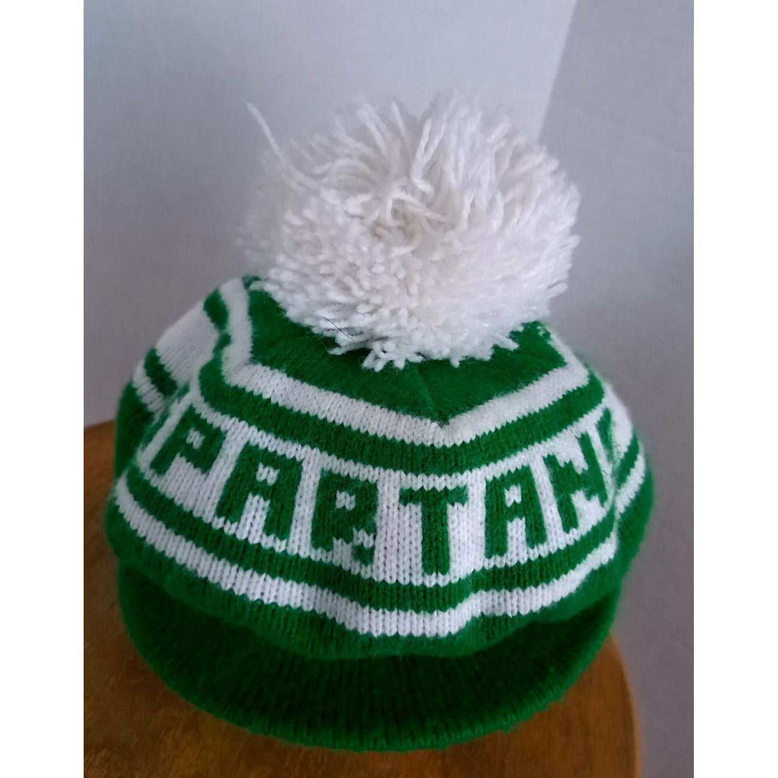 Vintage Spartans Golf Hat Cotton Med-LG Green White Tartan Michigan State Spartans Cotton Cold Weather Golf Hat Med-LG Mens Adjustable Cap Size ONE SIZE - 5 Thumbnail